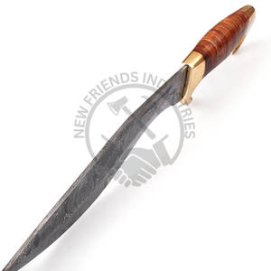 Cuchillo de Caza de Acero de Damasco Hecho a Mano de 16 Pulgadas, Edición Nueva, Cuchillo de Supervivencia de Hoja Fija Afilada, Cuchillo de Colección para Campamento - Product Image 3