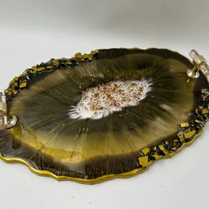 Handmade <b>Epoxy</b> Resin Serving Tray and Resin Decorative Tray for Living Room or Dining <b>Table</b> with Custom Color and Size Options - Product Image 1