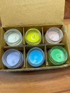 Frascos de vidrio redondos para velas con tapa, resistentes al calor, para decoración del hogar, juego de 6, diseño degradado colorido - Product Image 5