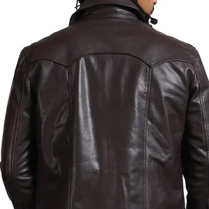 Chaqueta de Cuero Marrón para Hombre, Estilo Retro Casual con Cierre, Abrigo de Moda Vintage, Fabricante Mayorista - Product Image 5