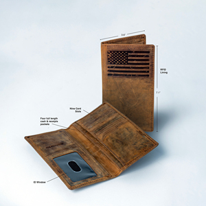 Portefeuille long intelligent vintage en cuir véritable pour homme, grand portefeuille zippé avec protection RFID pour homme - Product Image 3