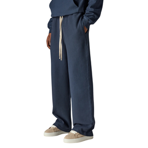 Conjunto de chándal de dos piezas para hombre al por mayor con cremallera de un cuarto, sudadera con logotipo personalizado y pantalones de pierna recta de ajuste relajado - Product Image 6