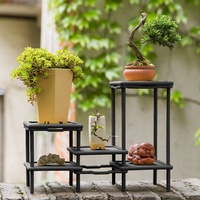 Support à fleurs en résine à 5 niveaux, 3 niveaux connectés, style chinois, non pliable, pour intérieur/extérieur, présentoir pour plantes succulentes, jardin