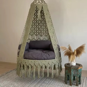 Columpio grande de macramé, silla colgante, Hängesessel, silla columpio, silla colgante - Product Image 1