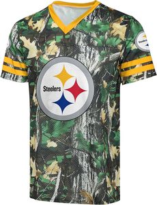 Camiseta Deportiva de Poliéster Transpirable con Malla, Manga Corta, Bordada, Antibacteriana y Ligera con Estampado de Camuflaje de los Steelers - Product Image 4
