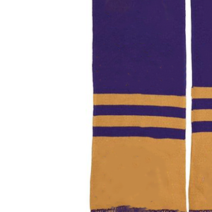 Ensemble bonnet et écharpe réversible double couche en acrylique jacquard violet et or Omega Phi Sorority pour l'hiver et les fans de l'école - Product Image 5