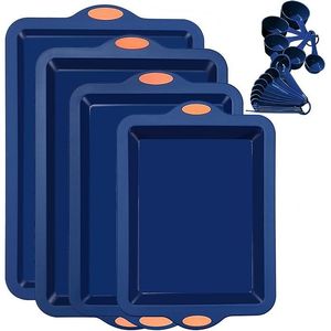 Set di 4 Stampi in Silicone Antiaderenti con Impugnature per Torte, Teglie da Forno e Teglie per Biscotti - Product Image 1