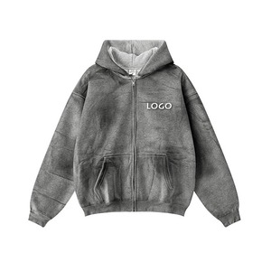 Fabricant de sweats à capuche personnalisés, coupe oversize à épaules tombantes, style boxy, faible MOQ, 10 % coton, 90 % polyester, impression, broderie, effets de lavage usés - Product Image 4