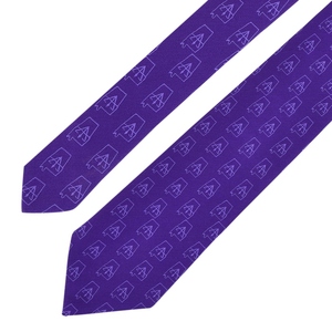 Corbata Masónica Premium de Poliéster Morado con Estampado Floral Clásico, Emblema Personalizado, Corbata Formal de Regalia - Product Image 3