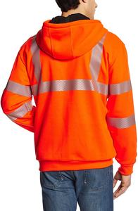 Best Selling Custom Workwear Cotton Keep Warm <b>Hooded</b> Zipper <b>Cardigan</b> <b>Men</b> Fluorescent Hoodie - Product Image 2