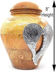 Urna de madera de 8 pulgadas, recipiente conmemorativo para cremación, artesanal, pulido, clásico, para guardar recuerdos. - Product Image 4