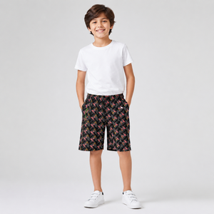 Shorts de bain à imprimé géométrique pour garçons, taille mi-haute, avec cordon de serrage, séchage rapide, décontractés - Product Image 2