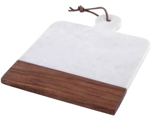 Tabla de embutidos de queso de resina/mármol y madera, tabla de cortar desayuno para servir Pizza, tabla para cocina y hogar - Product Image 1