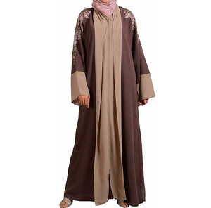 Abayas de Luxe Brodéées Couleur Unie pour Femmes Musulmanes, Robe Abaya Modeste de Dubaï pour Filles, Vente en Gros 2026 pour l'Aïd en Turquie - Product Image 5