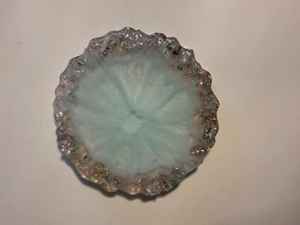 Juego de 6 Posavasos de Resina con Diseño de Geoda, Ecológicos, Pintados a Mano, Redondos, Color Morado y Verde Azulado, Decoración para el Hogar de TIMELESS CRAFT - Product Image 4