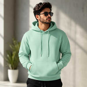 Sudadera con Capucha de Algodón y Poliéster, Sudadera Gruesa de Felpa de Algodón, Sudadera con Capucha Personalizada con Estampado, Sudadera Gruesa de Color Sólido para Hombre - Product Image 2