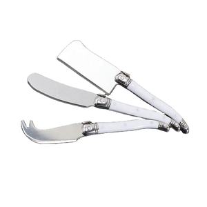 Lot de 3 mini-couteaux à fromage en métal avec manche en céramique, écologiques, compatibles lave-vaisselle et adaptés au contact alimentaire - Product Image 1