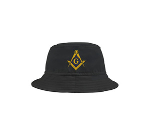 Sombrero de Pescador Master Mason Blue Lodge - Color Personalizado Dorado y Azul, Diseño Masónico, Uso Diario Informal, Protección Solar, Cuatro Estaciones, Unisex - Product Image 1
