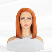 Extensions de cheveux bruts vietnamiens Offre Spéciale Perruque frontale lisse et droite à os miroir orange avec cheveux à cuticules alignés prêt à expédier