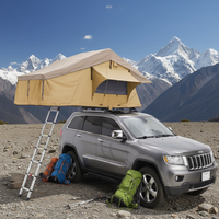 Tente de toit imperméable de luxe Oxford avec échelle et matelas pour SUV |   Tente de voiture rigide Overland, quatre saisons, triple couche, une chambre