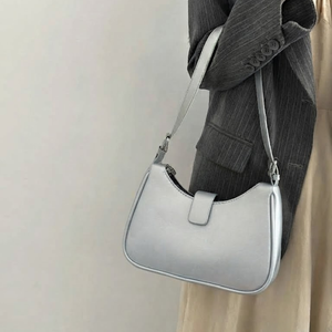 Bolso de Hombro de Piel Sintética Plateada con Bordado de Moda, Cierre Superior Curvo, Bolso Bandolera para el Uso Diario y Viajes - Product Image 2