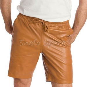 กางเกงขาสั้นหนังผู้ชายรุ่นใหม่ สั่งทำได้ ใส่ลำลองและออกกำลังกายได้ มีเชือกผูกเอว ขายแล้ว - Product Image 5