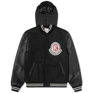 Premium Custom Varsity Jacket Men Streetwear Letterman Jacket <b>Detachable</b> Hood PU Leather <b>Sleeve</b> Baseball Bomber Jacket Unisex - Product Image 1