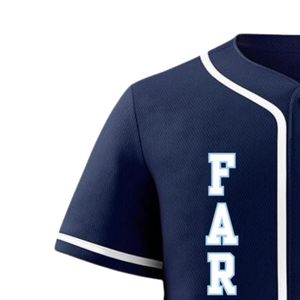 Maillot de baseball à boutons, uniforme sportif athlétique respirant à manches courtes, vêtement décontracté et tendance - Product Image 3