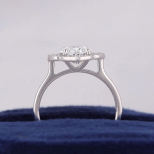 Anillo de compromiso con diamante ovalado de 2.0 ct cultivado en laboratorio, anillo vintage de oro blanco de 14K, anillo de compromiso con corte ovalado para ella, joyería de anillo de oro. - Product Image 4