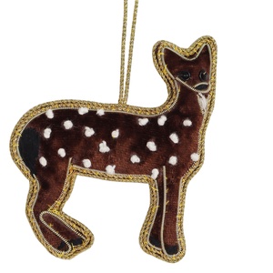 Adornos navideños de satén de terciopelo hechos a mano, logotipo personalizado, concha marina de Santa, caballo de mar, cangrejo, bordado, colores personalizables, tamaños - Product Image 3