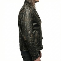 Veste de motard en cuir véritable pour homme avec motif de dragon en relief, col rabattu, coupe classique, style automne