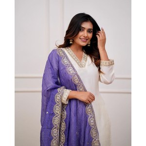 Hermosa parte superior e inferior de ropa de fiesta con Conjunto elegante de tamaño Dupatta XL - Product Image 4