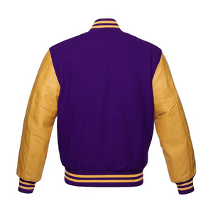 Varsity <b>Bomber</b> Letterman Genuine Leather Sleeves Wool Body <b>Baseball</b> <b>Jacket</b> - Product Image 2