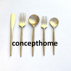 Cucharas de latón chapadas en oro con mango de concha marina para bodas, cucharas de mesa para cenas, en oferta. - Product Image 3