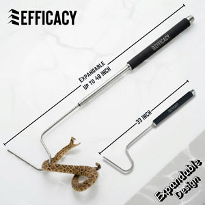 Bastón telescópico de acero inoxidable de 122 cm (48 pulgadas) con gancho desmontable para rescate de serpientes y reptiles - Product Image 3