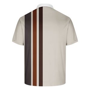 T-shirt d'été décontracté à manches courtes en maille respirante pour homme avec col boutonné et impression personnalisée - Product Image 6