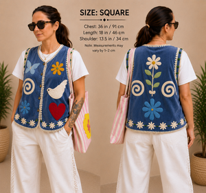 Nouvel Arrivage Gilet Court Femme Indienne en Velours Brodé Floral Vintage Style Rajasthani Suzani Kantha avec Logo sur le Devant - Product Image 2