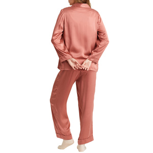 Elegante Conjunto de Bata y Pijama de Satén de Seda Vintage de 2 Piezas para Mujer, Vestido Largo de Noche con Patrón Liso y Encaje para Verano y Primavera - Product Image 3