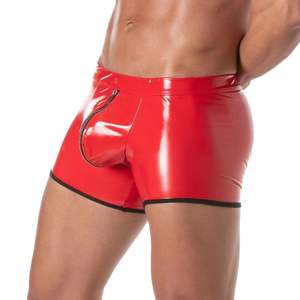 Tanga de Vinilo Roja para Hombre, Ropa Interior Sexy Ajustada y Brillante para Clubes Nocturnos - Product Image 3