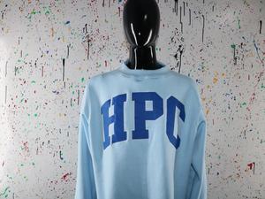 HPC SKY BLUE <b>Mock</b> <b>Neck</b> Sweatshirt 100% BLUE Applique Embroidery wide <b>neck</b> Sweatshirt Finer Threads - Product Image 6