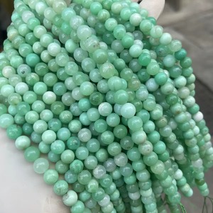 Perles de pierre vert clair en chrysoprase, perles en vrac pour la fabrication de bijoux DIY, fourniture directe usine - Product Image 5