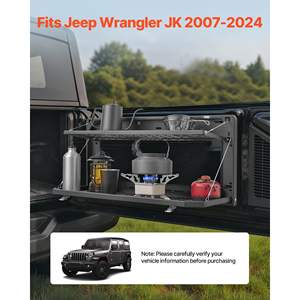 Panel Molle Plegable de Acero al Carbono de 100 Libras para Jeep Wrangler JK 2007-2024, Mesa Plegable de Doble Capa, Portaequipajes Trasero - Product Image 2