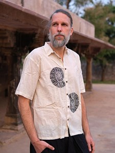 Handmade Men’s Dusty <b>Rose</b> Cotton Short Sleeve Shirt Hand-Block Printed Breathable Summer Casual Button-Down <b>Top</b> - Product Image 2