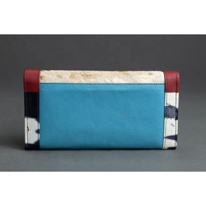 New Arrival Selling Recycled Cowhide Multi Leather Women Clutch Stylish Stubby Rainbow Color Multiuse Purse <b>Card</b> <b>Holder</b> <b>Wallets</b> - Product Image 2