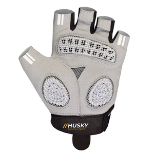 HUSKY SPORTSWEAR Customized Unisex Half Finger Weight Lifting Cycling Shockproof Breathable Microfiber Padded Fingerless Gloves - Product Image 4