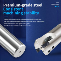 TRS5R Anti-vibration Dowel Pin Indexable Nose End Mill Holder 20/25/32mm Shank Presisi Tinggi 0.003mm RDMT10T3 Baja Paduan