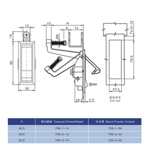 Kete MS708 công nghiệp cơ khí Tủ hộp công cụ cửa máy bay khóa <span class=keywords><strong>push</strong></span> <span class=keywords><strong>button</strong></span> Latch khóa với các phím - Product Image 3