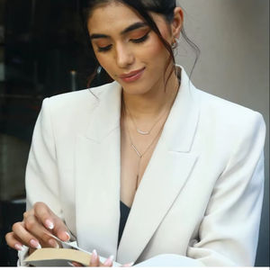 Collar de Lujo para Mujer, Chapado en Oro de 18k, con Diamante Natural de 0.33ct, EF VS VVS, Cadena Ajustable de 43cm, Venta al Por Mayor - Product Image 1