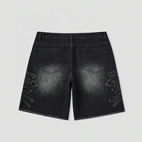 Shorts en jean vintage noir 100 % coton respirant et écologique pour homme – Vente en gros, offre spéciale, confortables et personnalisables pour l'été