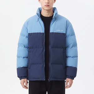 Veste d'hiver imperméable pour homme, style bubble, col montant, résistante au vent, avec empiècements de couleur - Product Image 1